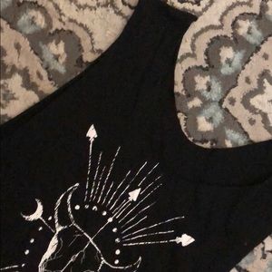 Boho black muscle tank